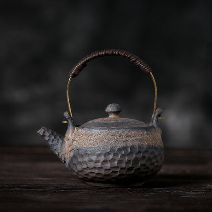 Gohobi Handmade Golden Black Large Teapot