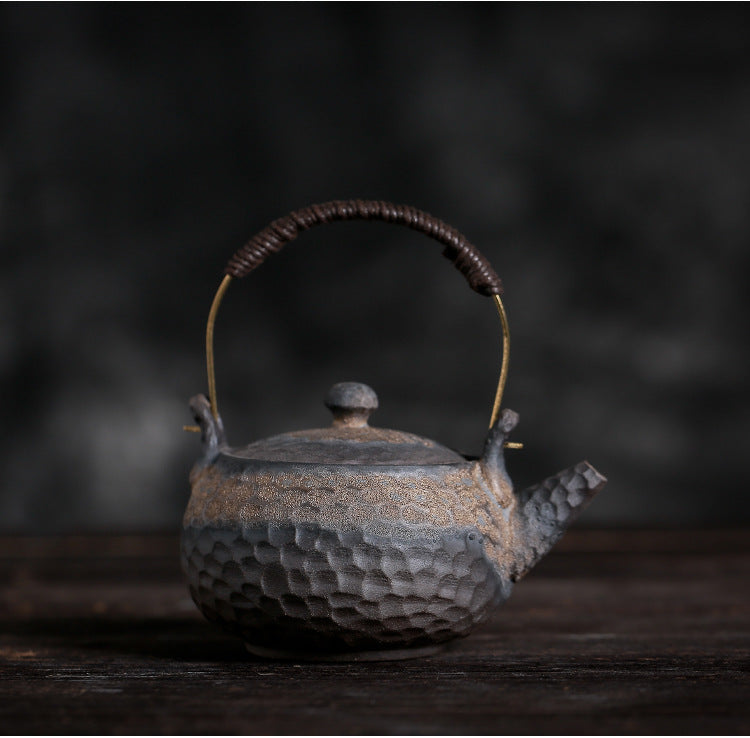 Gohobi Handmade Golden Black Large Teapot
