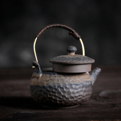 Gohobi Handmade Golden Black Large Teapot