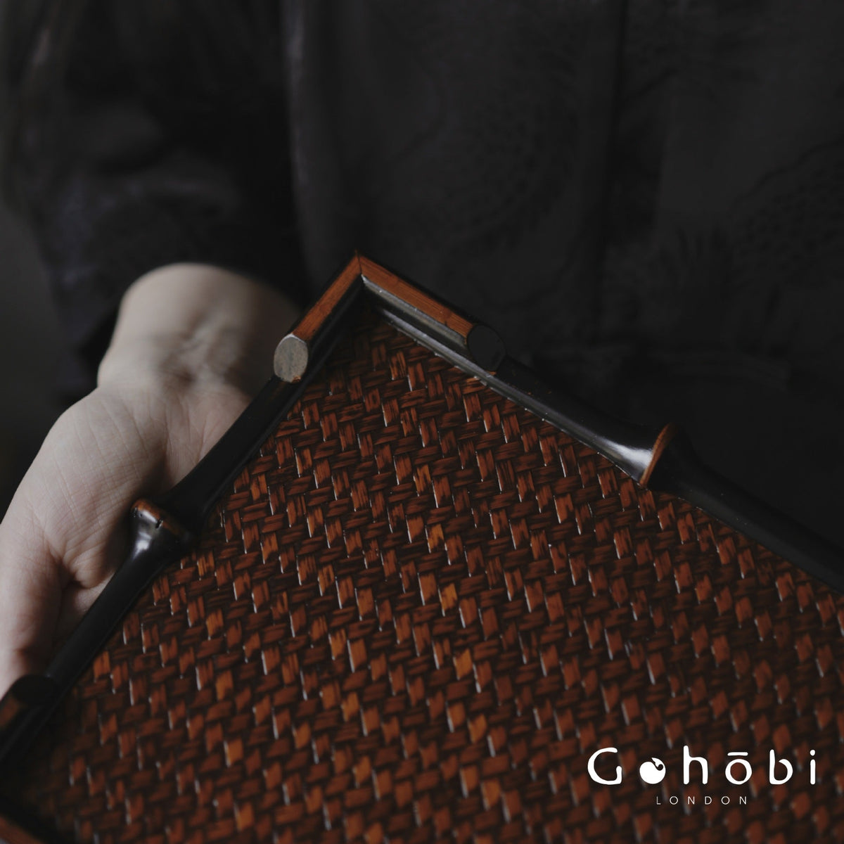 Gohobi Bamboo Woven Tea Tray – Portable Dry Brewing Tea Tray Pot Holder