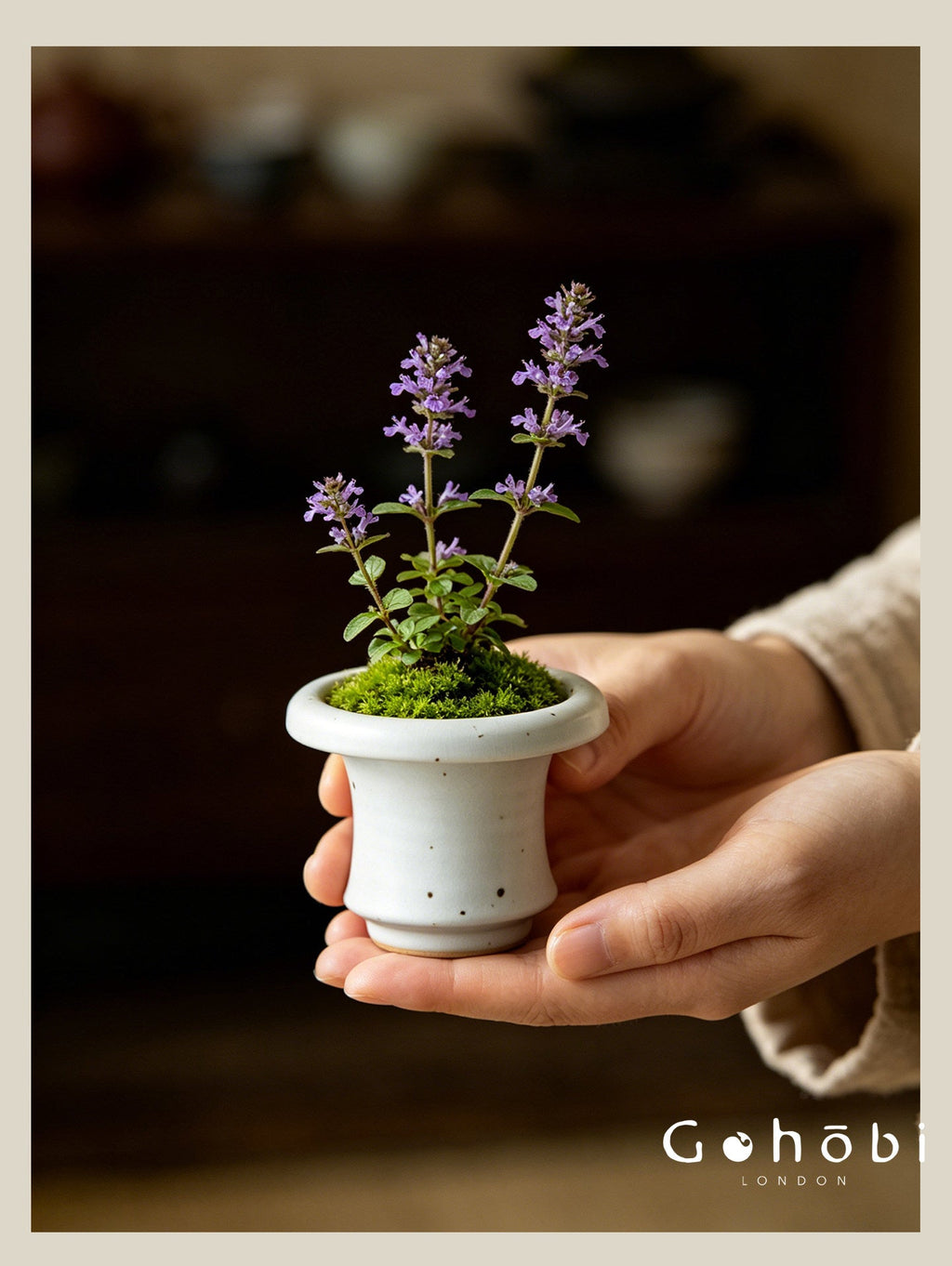 Gohobi Japanese Ikebana Mini Ceramic Vase – Jingdezhen Wabi-Sabi Desktop Flower Vase