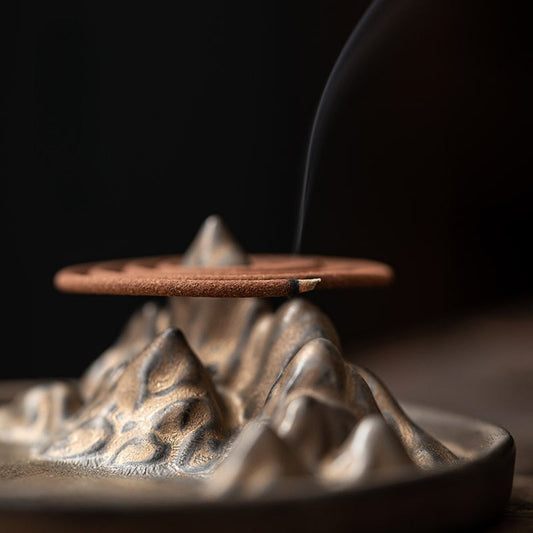 Gohobi Vintage Golden Mountain Incense Holder