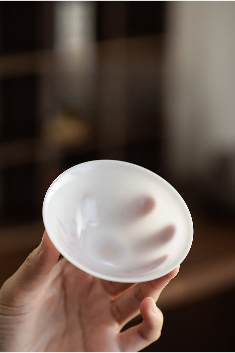 Gohobi Hand-painted Jade White Lotus Porcelain Tea Cup