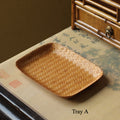 Gohobi Handmade Bamboo Cup Coasters Placemats – Rattan Tea Coaster Heat Insulation Pad