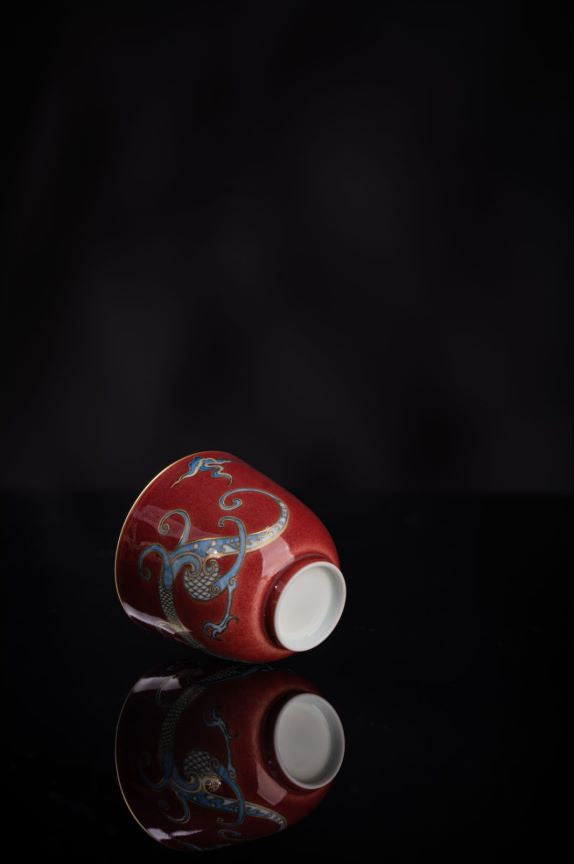 [清本源 x Gohobi Gallery] Majestic Dragons: Red Glaze and Gold-Silver Dual-Dragon Cup
