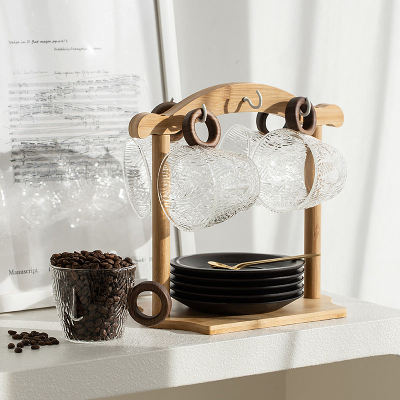 Gohobi Japanese Glass Coffee Cup with Saucer 006