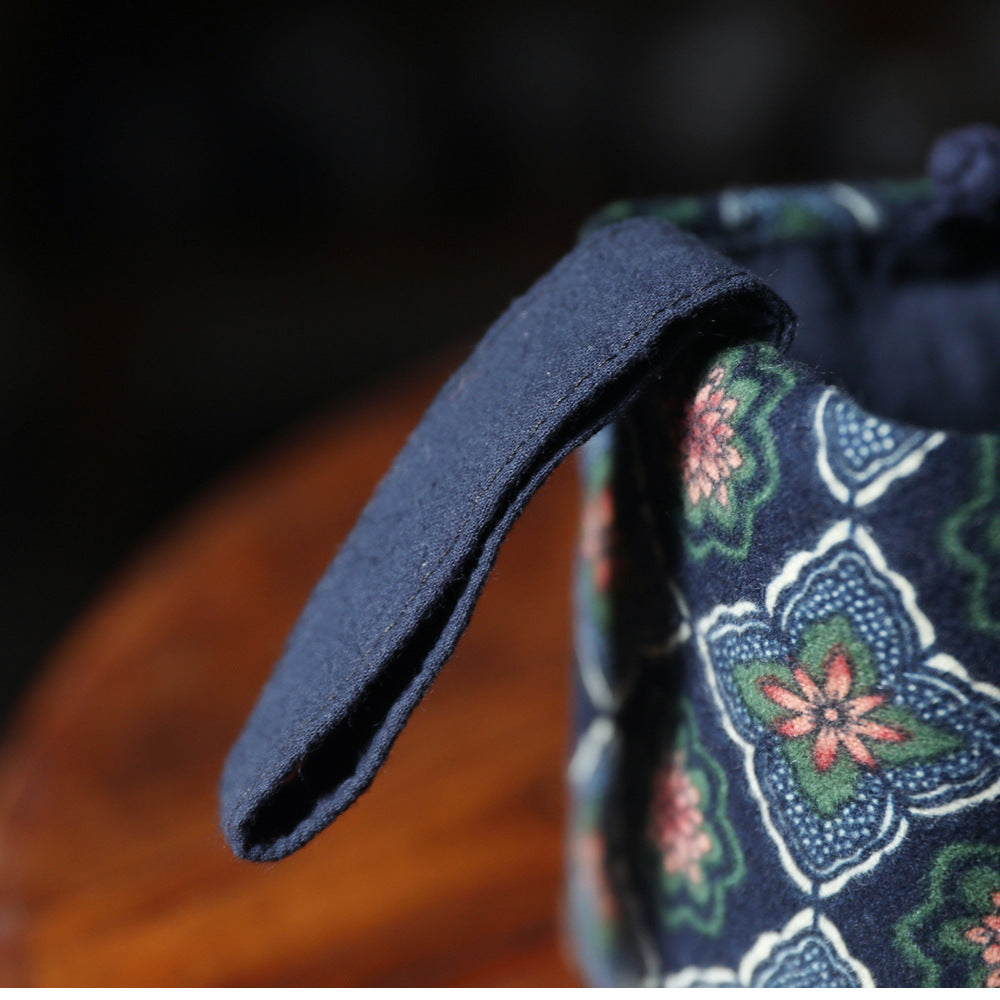 Gohobi Floral Old Pattern Teaware Storage Travel Bag Shifuku