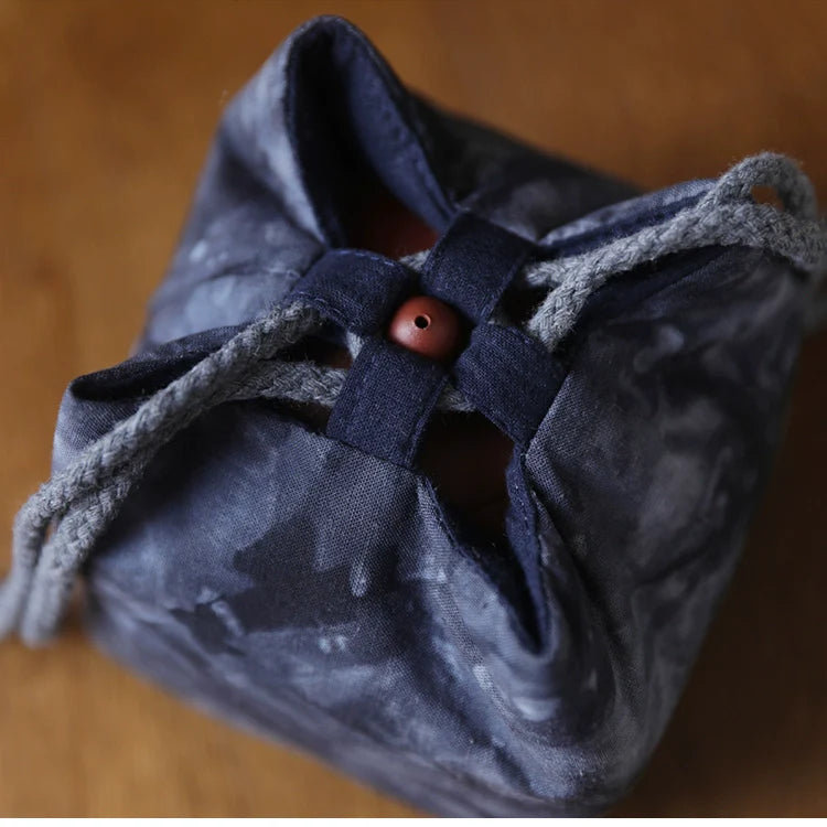 Gohobi Dyed Fabric Teaware Storage Travel Bag Shifuku