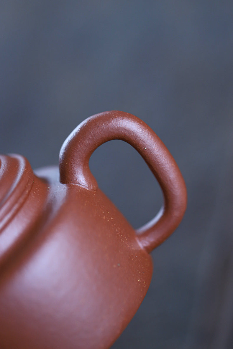 Gohobi Handmade Yixing Original Ore Sandy Purple Clay "Dezhong" Teapot – 150ml Zen-Inspired Home Brewing Teapot with Built-in Filter
