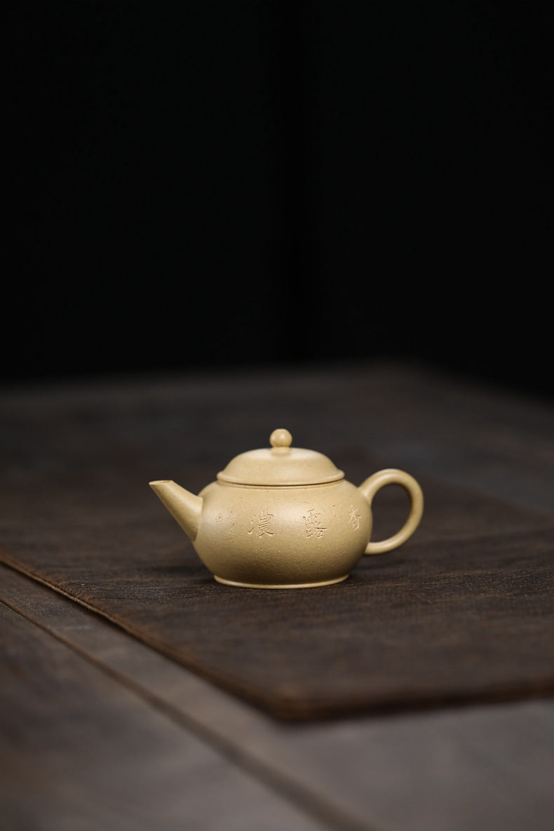 Gohobi Handmade Yixing Green Zisha Clay Xiaoping Teapot – 100ml Original Ore Benlu Caly with Inner Filter, Semi-Handmade Thin-Walled Gongfu Teapot