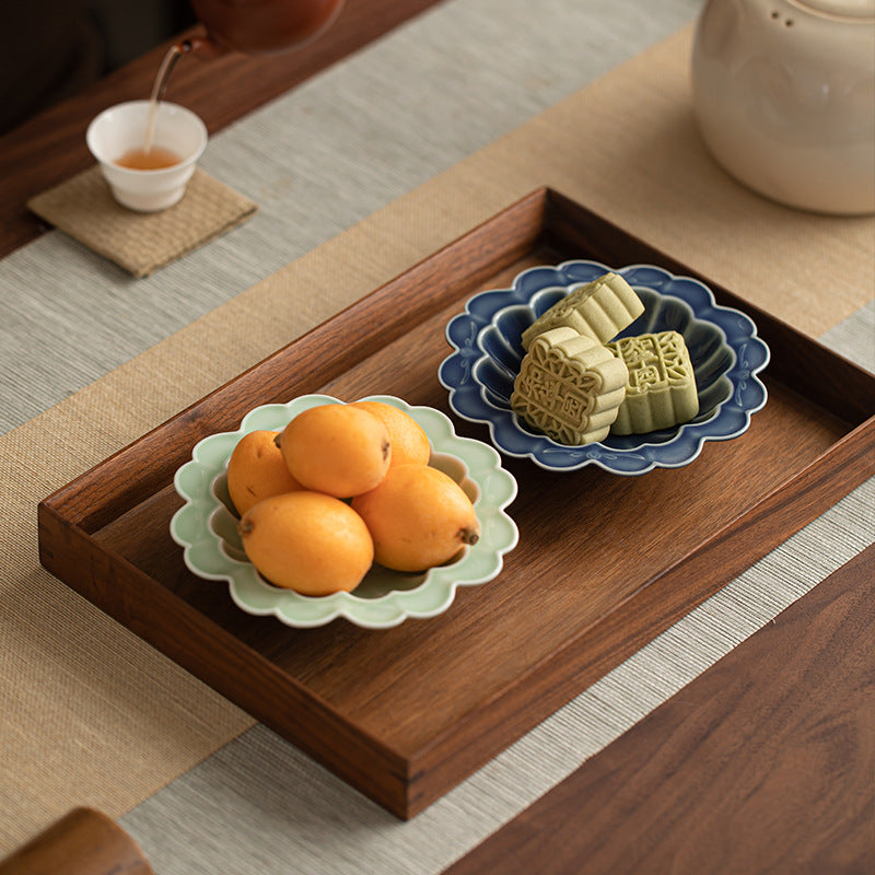 Gohobi Traditional Japanese Glazed Fruit Nuts Small Plate - Chrysanthemum 001