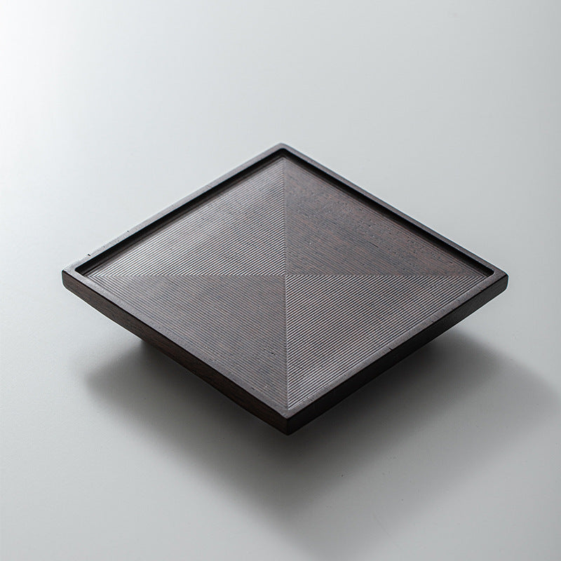 Gohobi Japanese-style Wabi-Sabi Ebony Black Square Tray 004