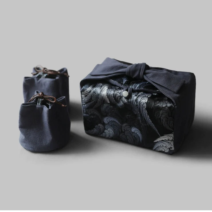 Gohobi Large Colourful Silk Teaware Storage Travel Bag Shifuku