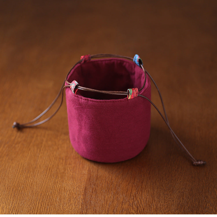 Gohobi Large Colourful Silk Teaware Storage Travel Bag Shifuku