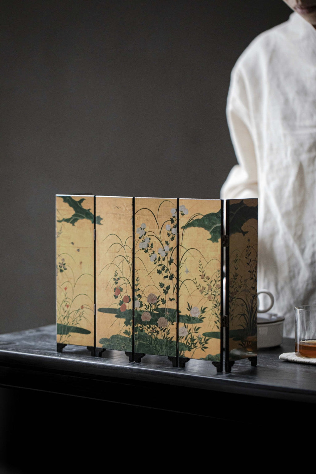 Gohobi Mini Folding Screen Tabletop Decoration Small Furniture
