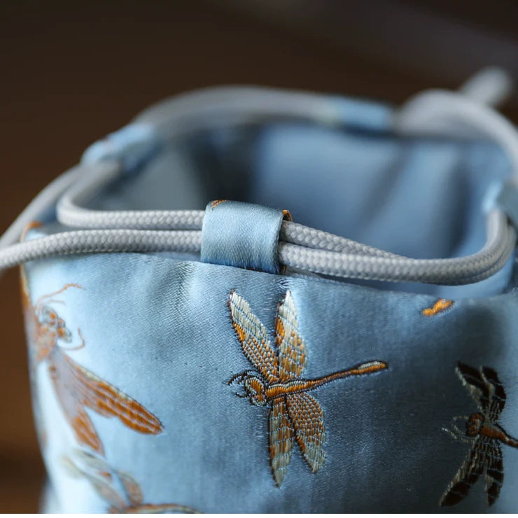 Gohobi Colourful Brocade Teaware Storage Travel Bag Shifuku