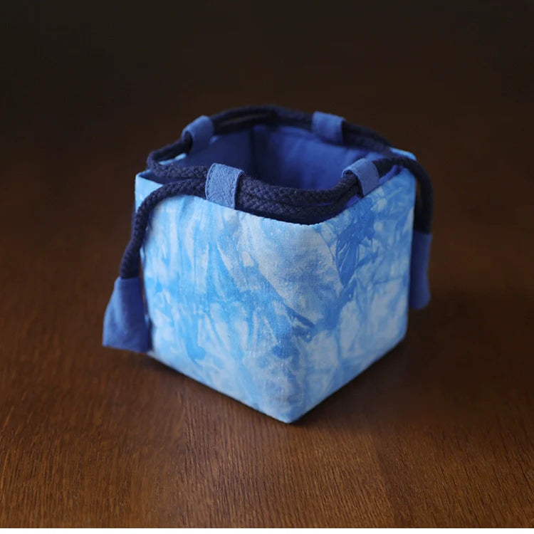 Gohobi Dyed Fabric Teaware Storage Travel Bag Shifuku