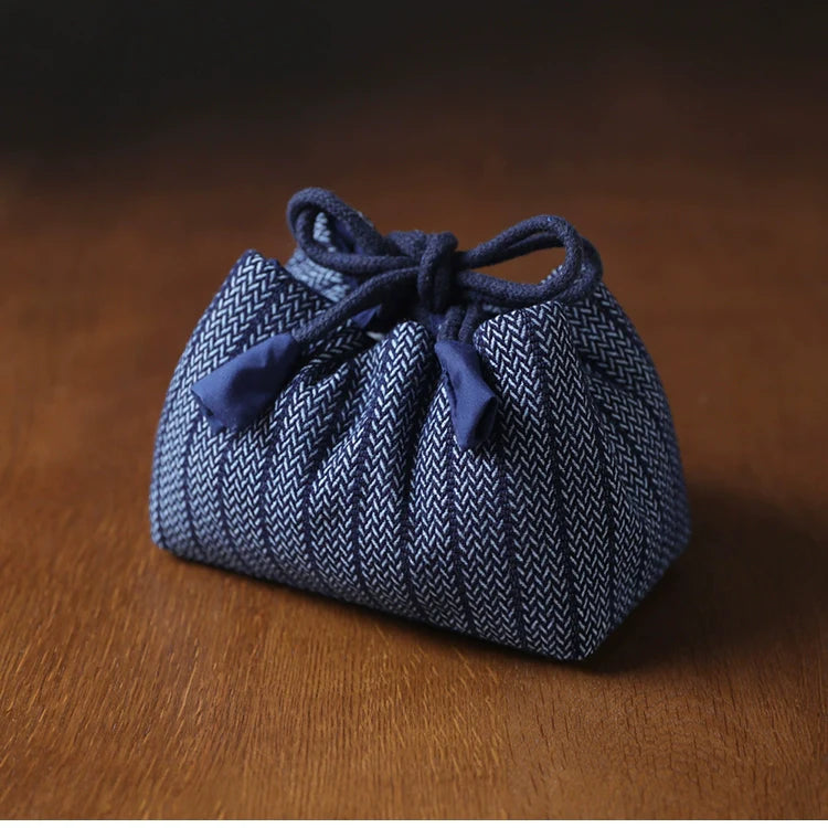 Gohobi Denim Medium Teaware Storage Travel Bag Shifuku