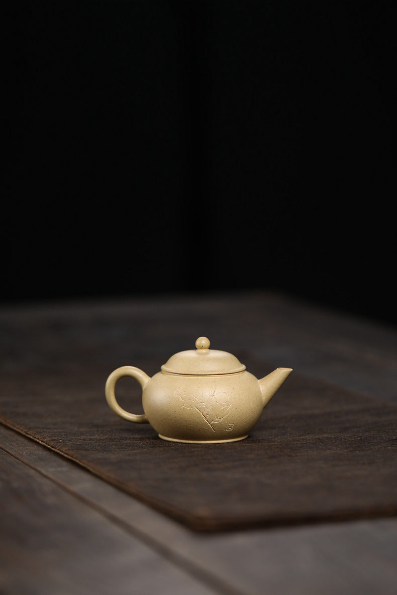 Gohobi Handmade Yixing Green Zisha Clay Xiaoping Teapot – 100ml Original Ore Benlu Caly with Inner Filter, Semi-Handmade Thin-Walled Gongfu Teapot