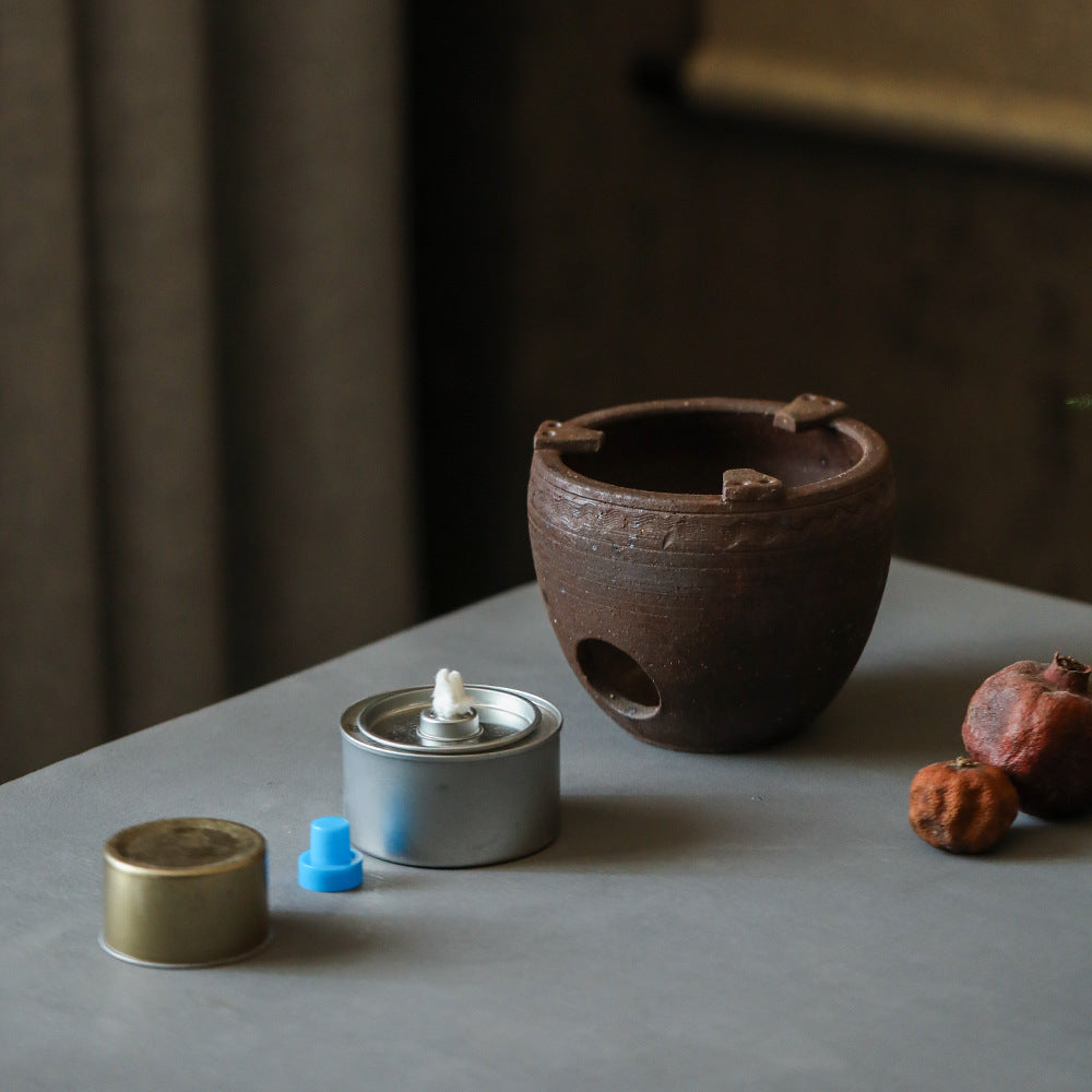 Gohobi Ceramic Alcohol Lamp Tea Stove – Handmade Old Rock Clay Tea Warmer