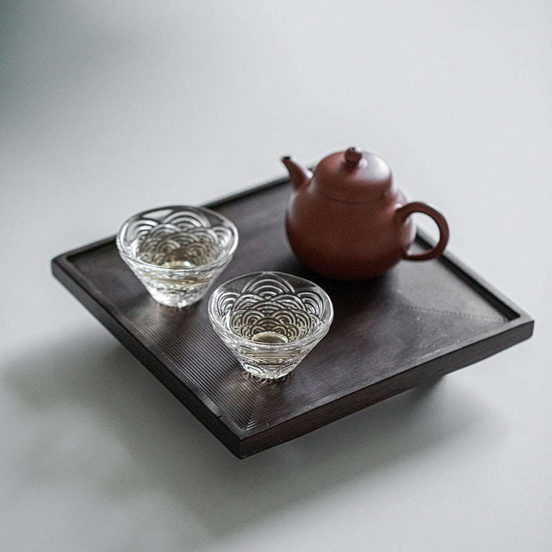 Gohobi Japanese-style Wabi-Sabi Ebony Black Square Tray 004