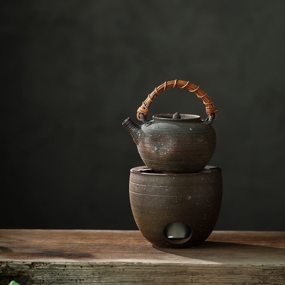 Gohobi Ceramic Alcohol Lamp Tea Stove – Handmade Old Rock Clay Tea Warmer