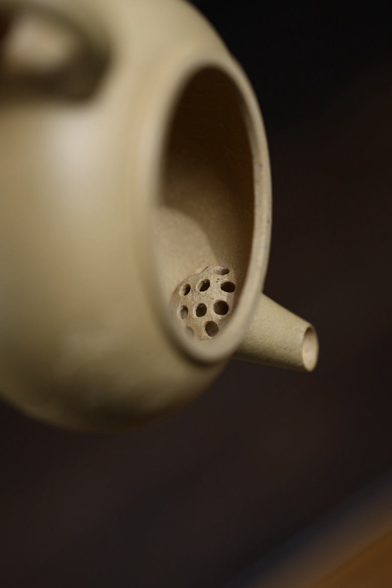 Gohobi Handmade Yixing Green Zisha Clay Xiaoping Teapot – 100ml Original Ore Benlu Caly with Inner Filter, Semi-Handmade Thin-Walled Gongfu Teapot