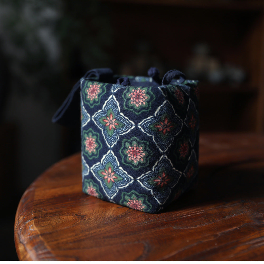 Gohobi Floral Old Pattern Teaware Storage Travel Bag Shifuku