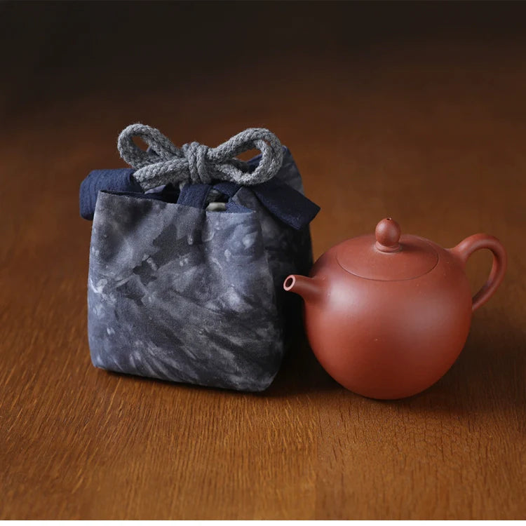 Gohobi Dyed Fabric Teaware Storage Travel Bag Shifuku