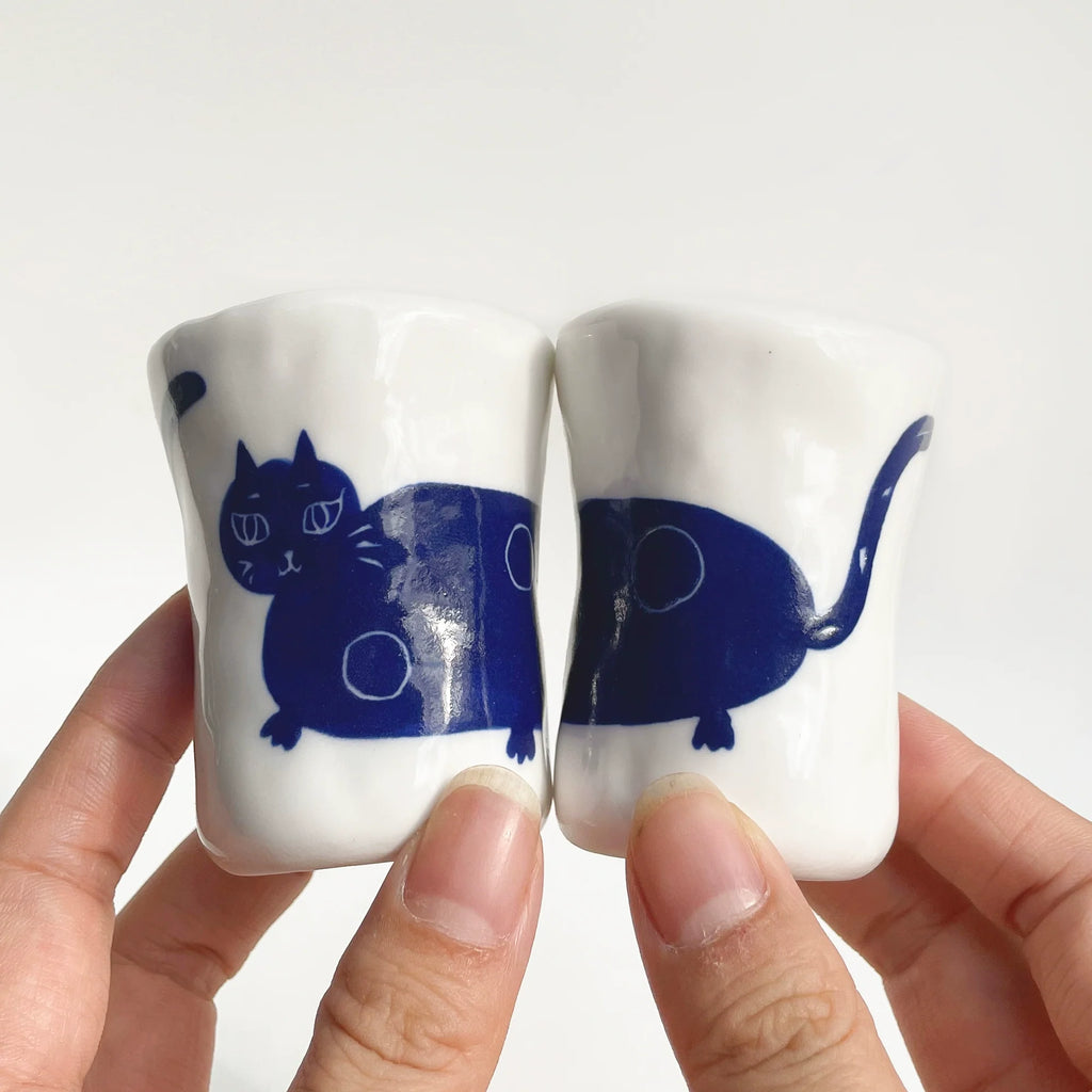 Gohobi x Little Diary Hand-Painted Cat Ceramic Coffee Cup