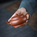 Gohobi Handmade Yixing Original Ore Jiangpo Sandy Purple Clay "Flat Lantern" Teapot – 150ml Thin-Walled Home Brewing Teapot with Built-in Filter