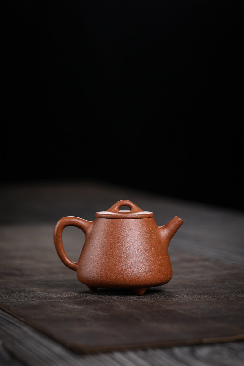 Gohobi Handmade Yixing Zisha Sandy Purple Clay Teapot 150ml – Original Ore Golden Jiangpo Clay Gaoshi Piao Teapot, Lightweight Body for Gongfu Tea Brewing