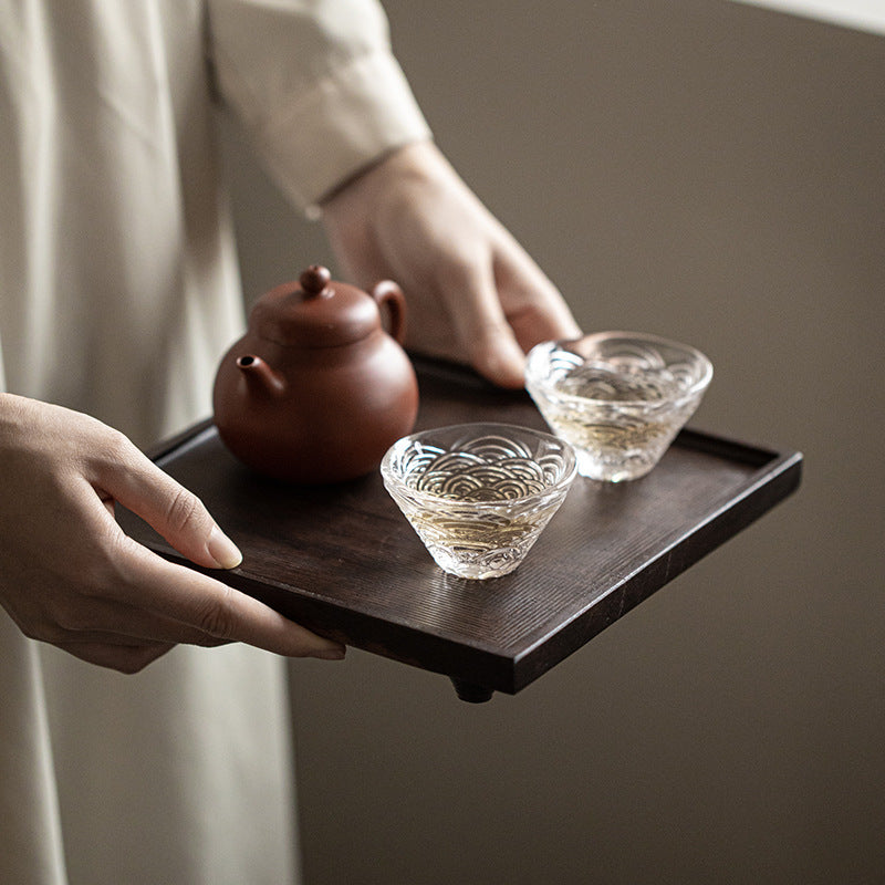 Gohobi Japanese-style Wabi-Sabi Ebony Black Square Tray 004
