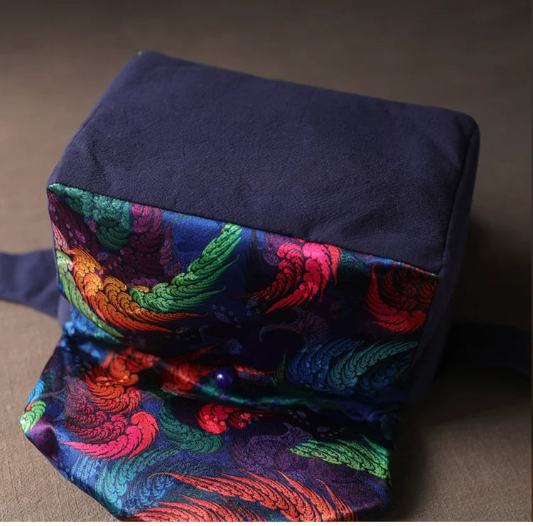 Gohobi Large Colourful Silk Teaware Storage Travel Bag Shifuku