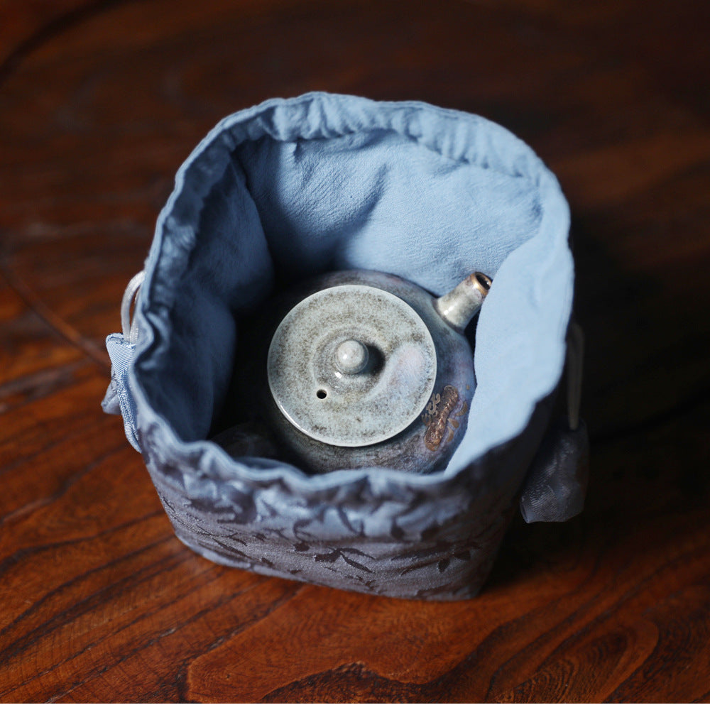Gohobi Blue and Pink Teaware Storage Travel Bag Shifuku
