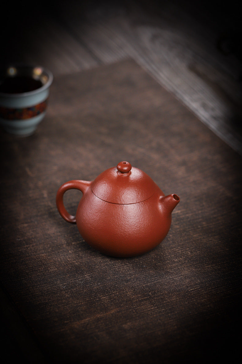 Gohobi Handmade Yixing Red Zisha Clay Teapot – 150ml Handmade Original Ore Raw Zhuni Clay Wen Dan Style Teapot with Built-in Filter, Small Gongfu Purple Clay Teaware