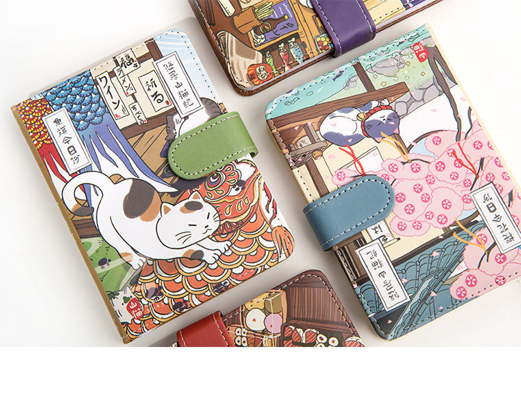 Gohobi Japanese Cat Magnetic Notebook, Monthly Planner, Study Notebook, Pocket Diary