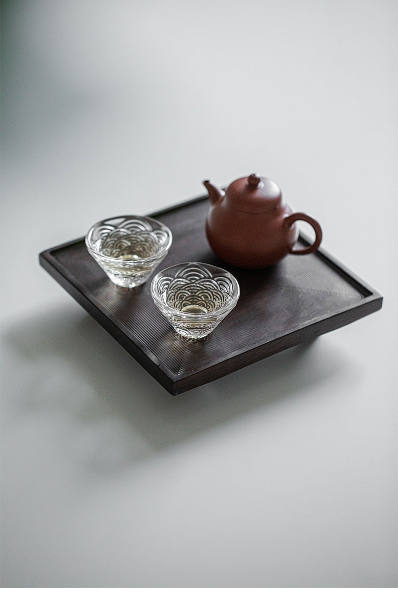 Gohobi Japanese-style Wabi-Sabi Ebony Black Square Tray 004