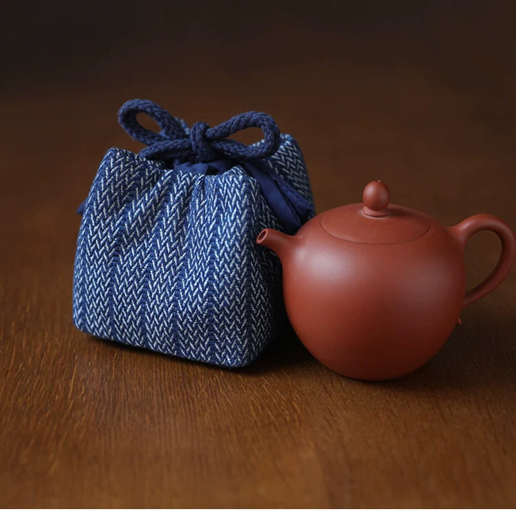 Gohobi Denim Small Teaware Storage Travel Bag Shifuku