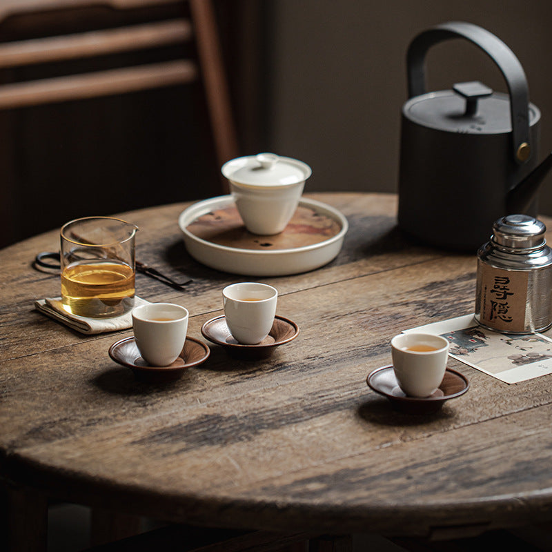 Gohobi Black Walnut Wood Tea Coaster – Solid Wood Heat Insulation Tea Mat
