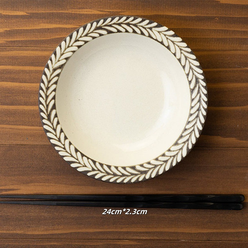 Gohobi Ceramic Rosemary Plate [Made in Japan]