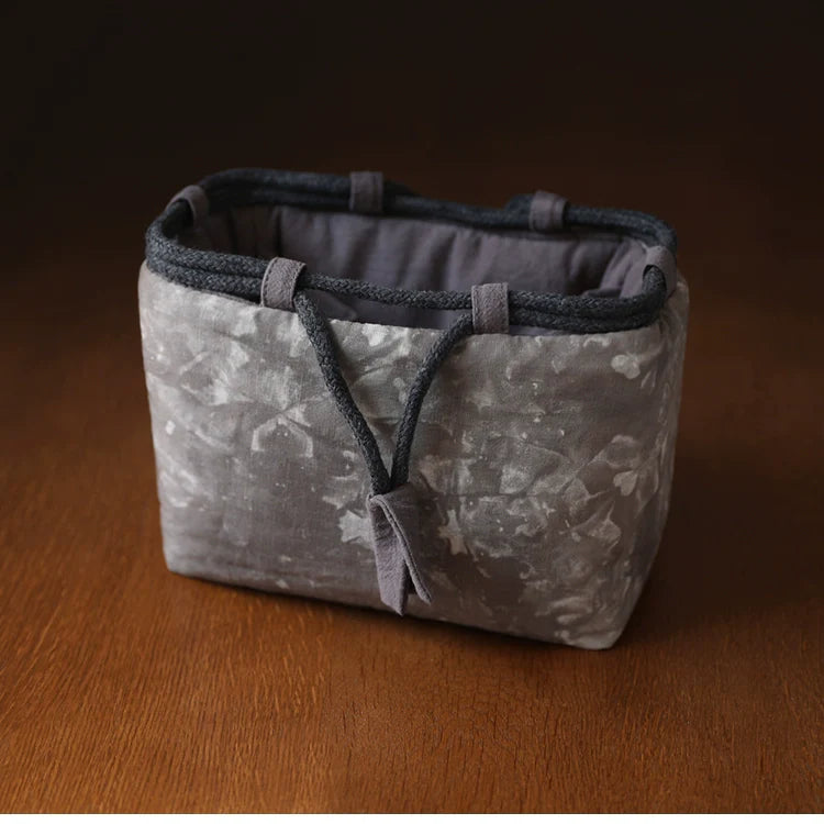 Gohobi Large Dyed Fabric Teaware Storage Travel Bag Shifuku