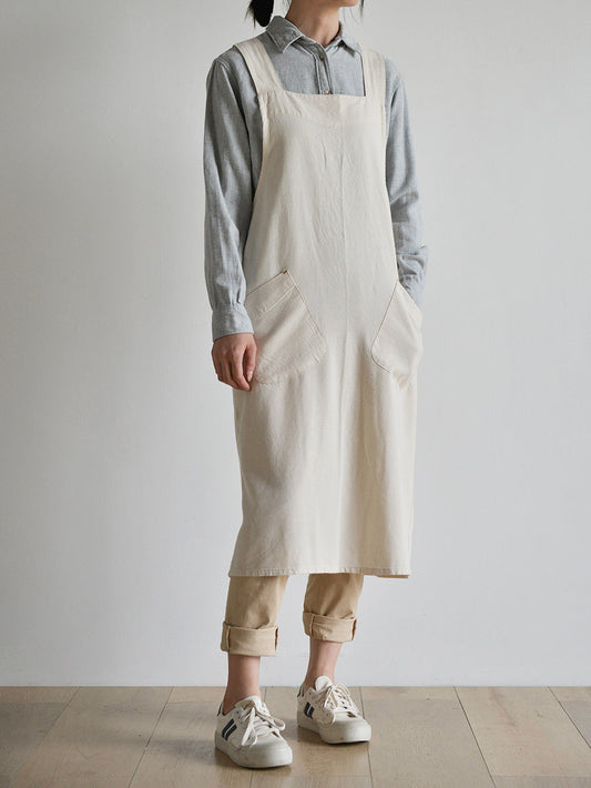 Gohobi Japanese Minimalist Linen Gardening Apron