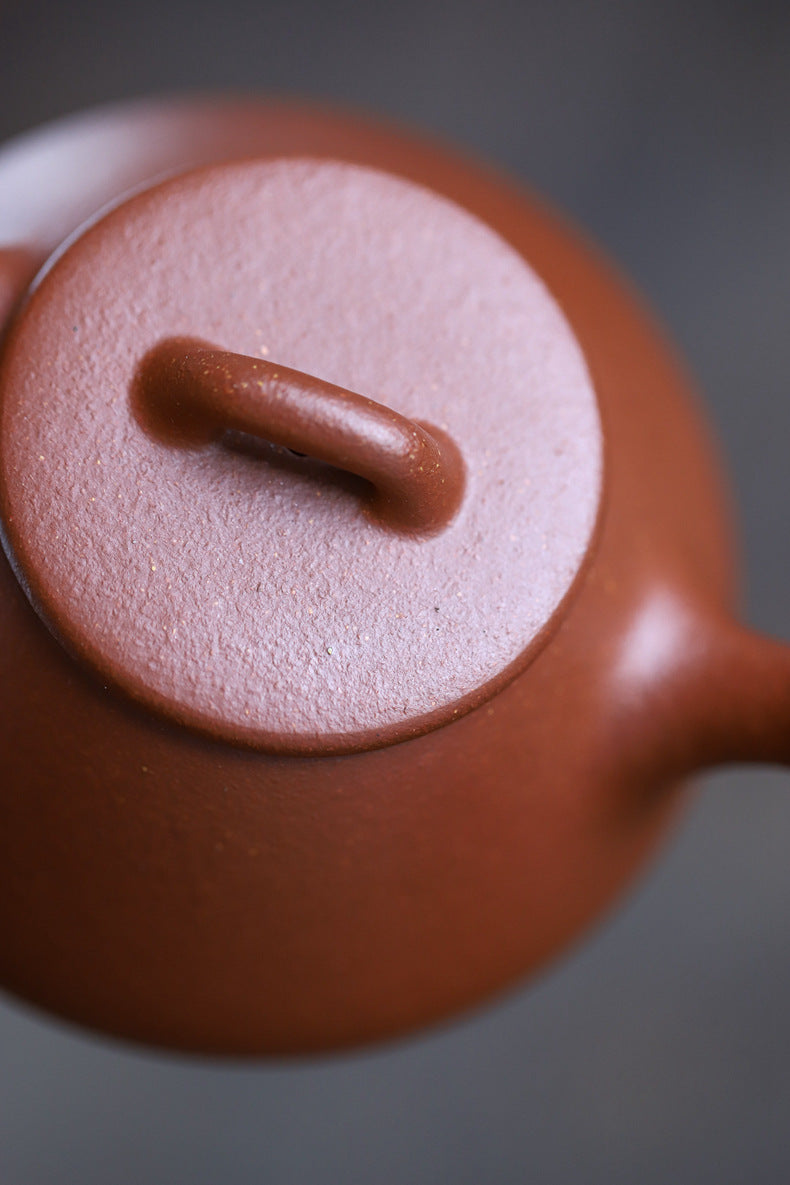 Gohobi Handmade Yixing Zisha Sandy Purple Clay Teapot – 120ml Handmade Original Ore Jiangpo Clay Shih Piao Style Thin-Walled Teapot, Ideal for Gongfu Tea and Gift Set, Suitable for Da Hong Pao