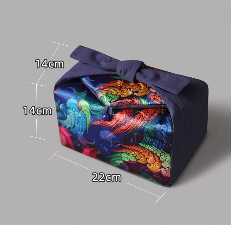 Gohobi Large Colourful Silk Teaware Storage Travel Bag Shifuku