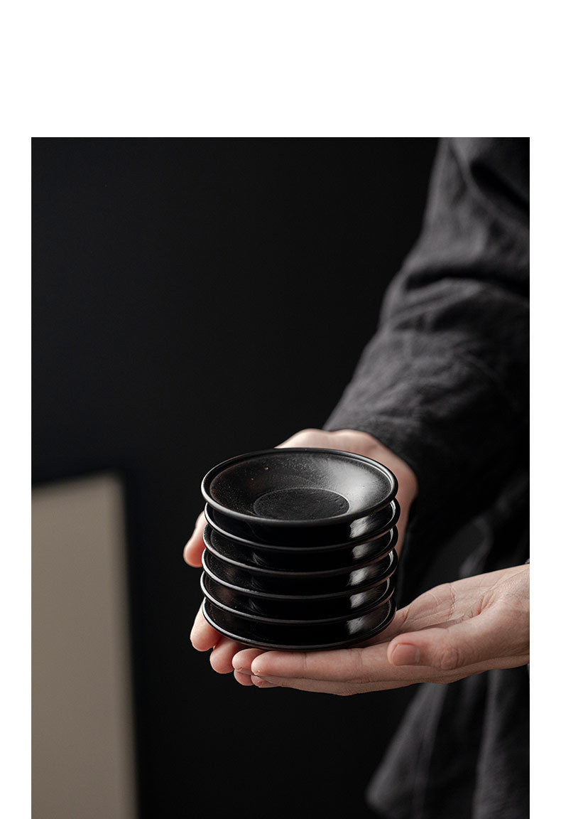 Gohobi Black Walnut Wood Tea Coaster – Round Solid Wood Tea Cup Holder