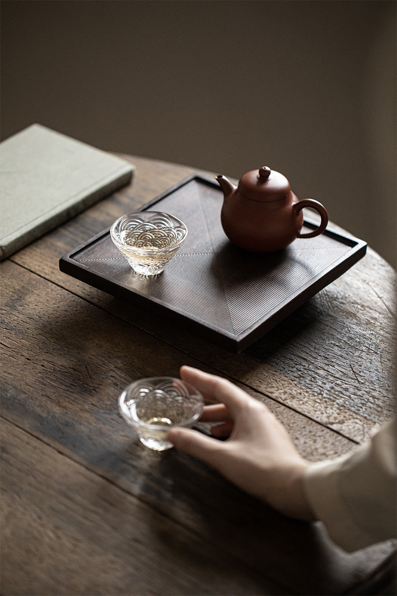 Gohobi Japanese-style Wabi-Sabi Ebony Black Square Tray 004
