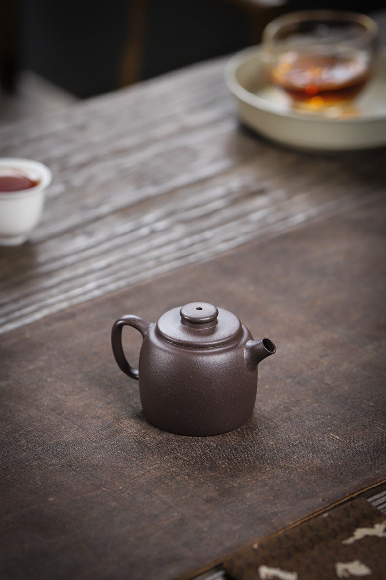 Gohobi Handmade Yixing Purple Zisha Clay Teapot  – 100ml Original Ore Sky Blue Clay Xiao Julun (Small Giant Wheel) Style, Thin-Walled Gongfu Teapot with Built-in Filter