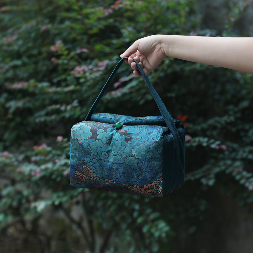 Gohobi Large Cloud Pattern Teaware Storage Travel Bag Shifuku