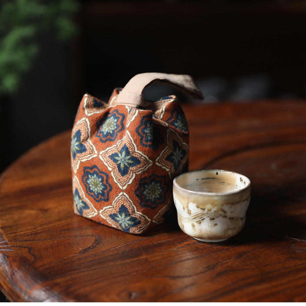 Gohobi Floral Old Pattern Teaware Storage Travel Bag Shifuku
